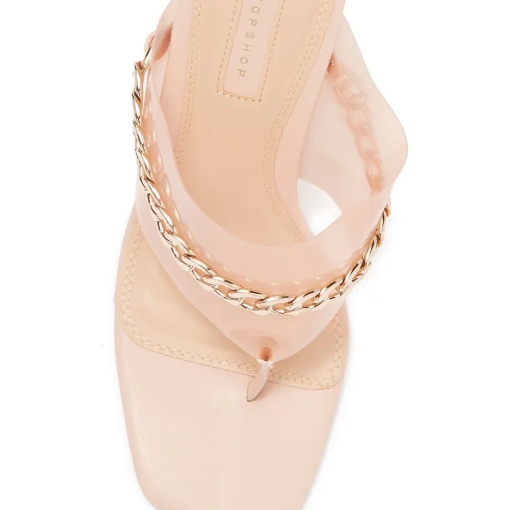 Topshop Women’s Square Open Toe Chain Heel NWT - Picture 4 of 10